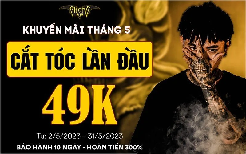 Khuyến mãi tháng 5 - Cắt tóc lần đầu chỉ 49k tại Phong BVB