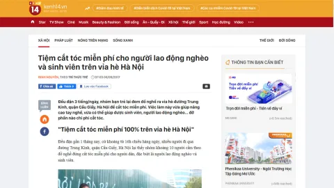 Kênh 14 đưa tin về Học viện Đào tạo tóc nam Phong BvB