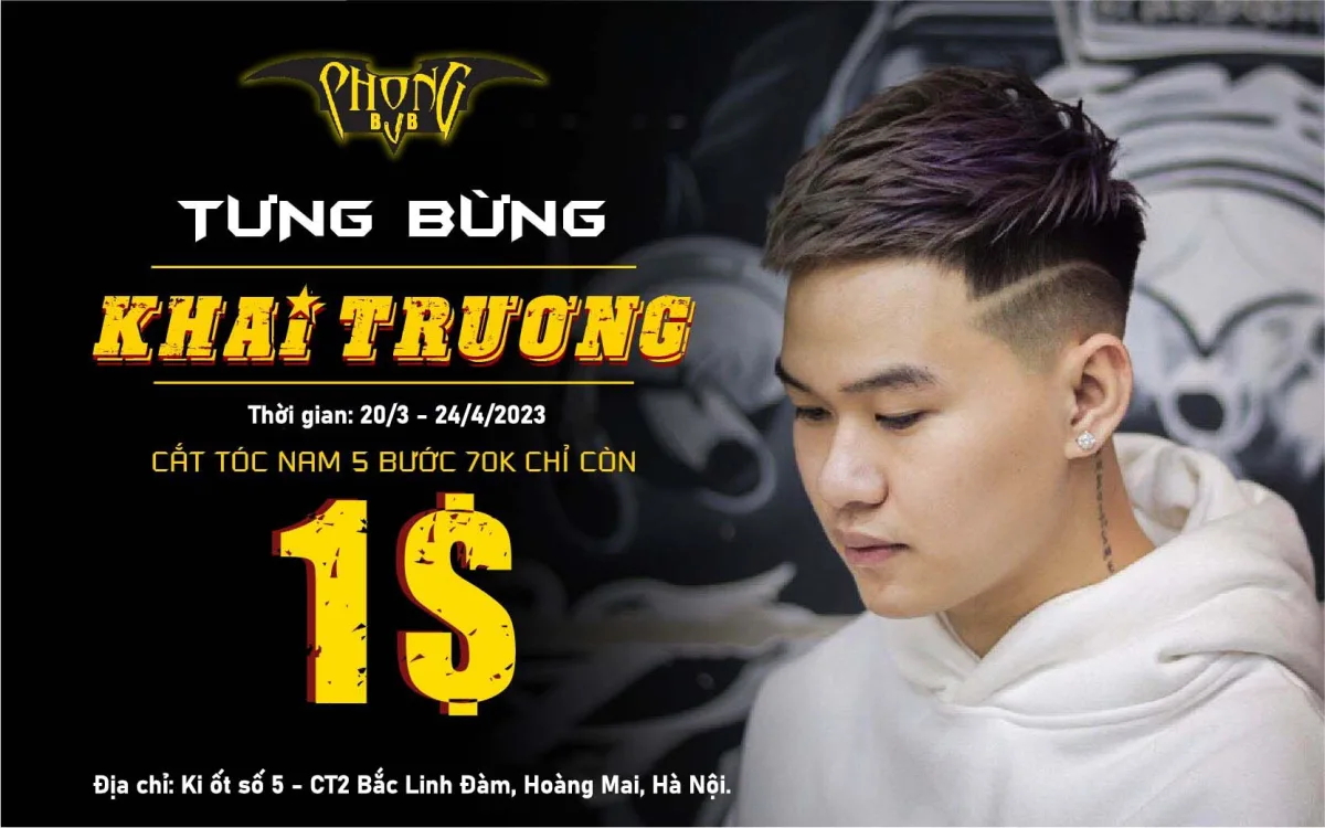 Khai trương Phong BVB Bắc Linh Đàm Big Sale cắt tóc chỉ 1$