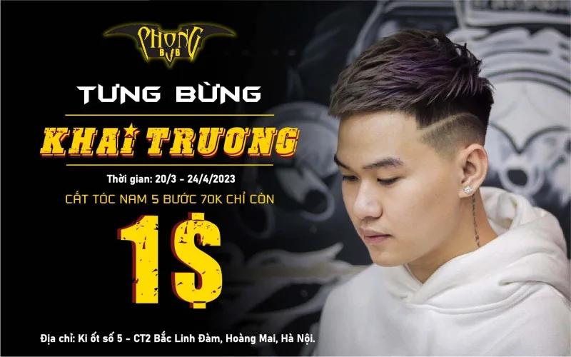 Khai trương Phong BVB Bắc Linh Đàm Big Sale cắt tóc chỉ 1$
