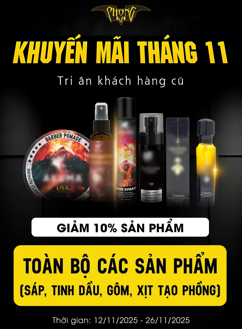 HOT DEAL! GIẢM 10% TẤT CẢ SẢN PHẨM CHĂM SÓC TÓC TẠI PHONG BVB
