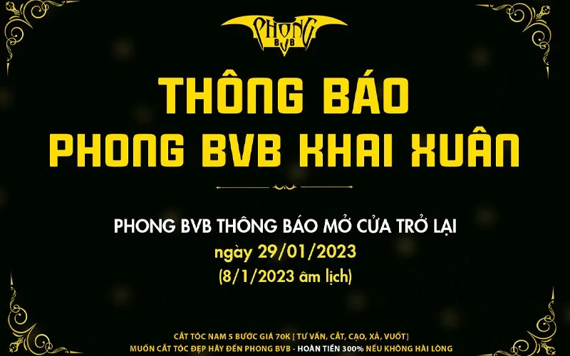 Thông báo lịch NGHỈ TẾT và KHAI XUÂN Phong BVB
