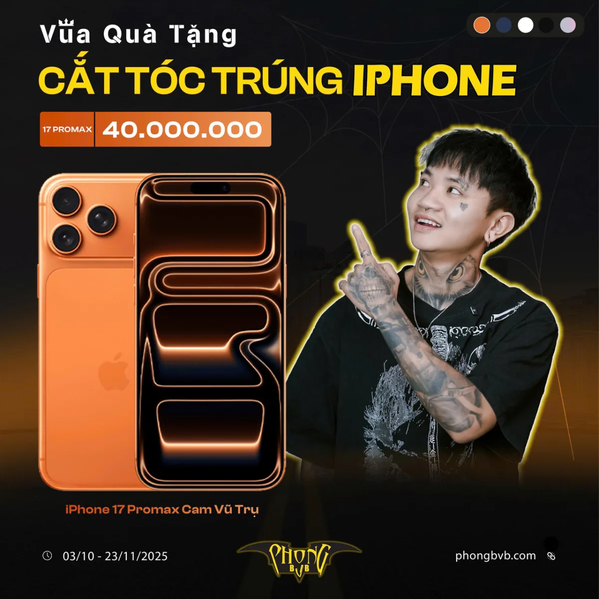 Vua Quà Tặng Phong BvB 2025 – Cắt tóc nhận quà khủng, trúng ngay IPHONE 17 PROMAX