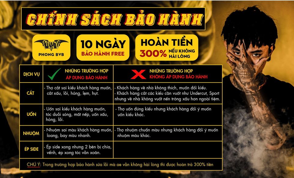 Chính sách bảo hành Phong BVB - 2023