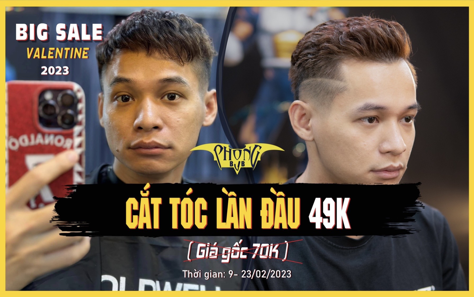 Big sale - Cắt tóc lần đầu 49k tại Phong BVB