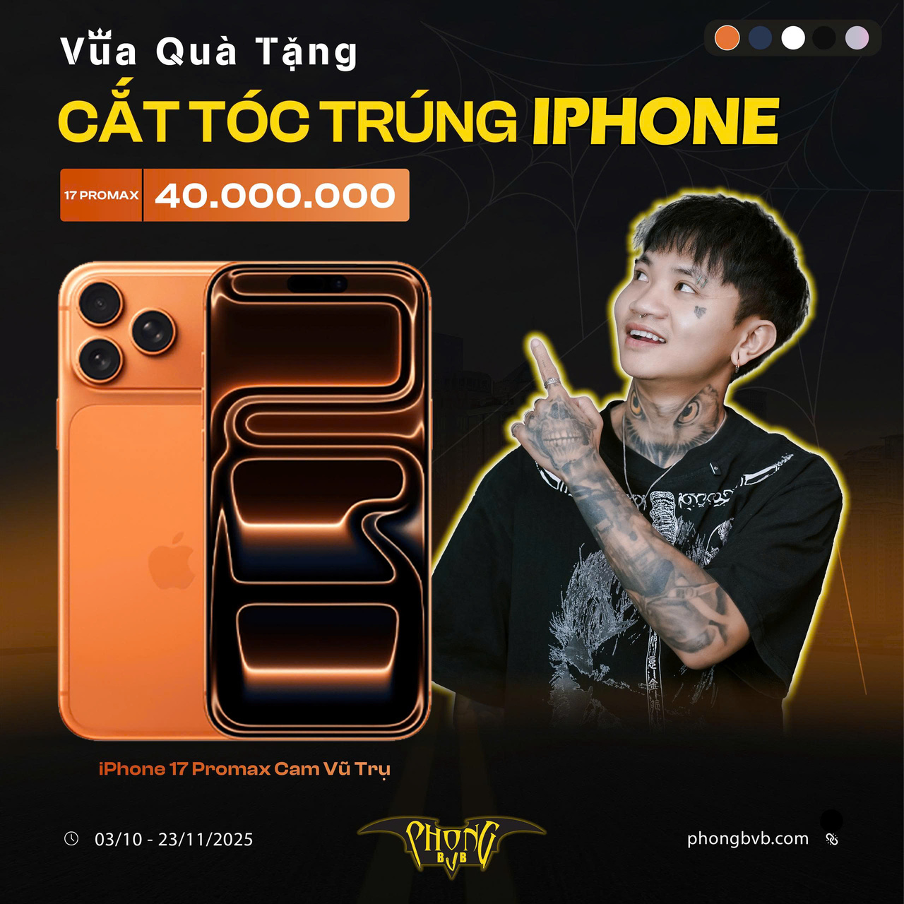 Vua Quà Tặng Phong BvB 2025 – Cắt tóc nhận quà khủng, trúng ngay IPHONE 17 PROMAX